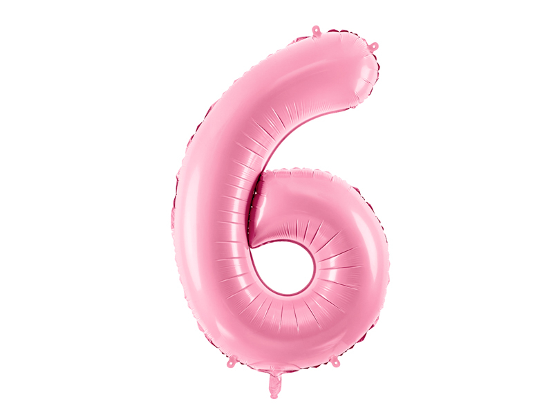 Obrázek k výrobku 21512 - PartyDeco Fóliový balón číslo \"6\"ružový (86 cm)