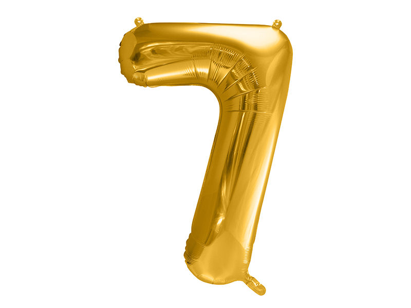 Obrázek k výrobku 21503 - PartyDeco Fóliový balón číslo \"7\" zlatý (86 cm)