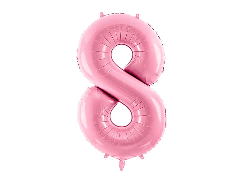 Obrázek k výrobku 21514 - PartyDeco Fóliový balón číslo \"8\"ružový (86 cm)