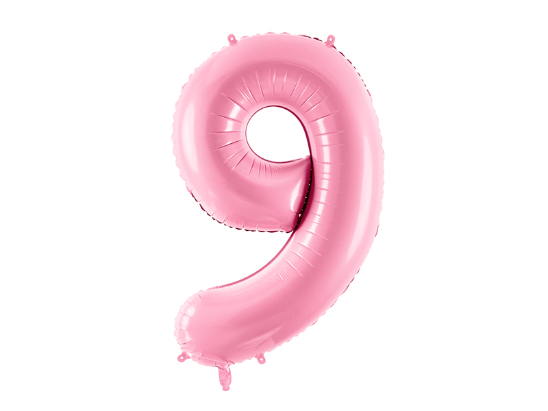 Obrázek k výrobku 21515 - PartyDeco Fóliový balón číslo \"9\"ružový (86 cm)