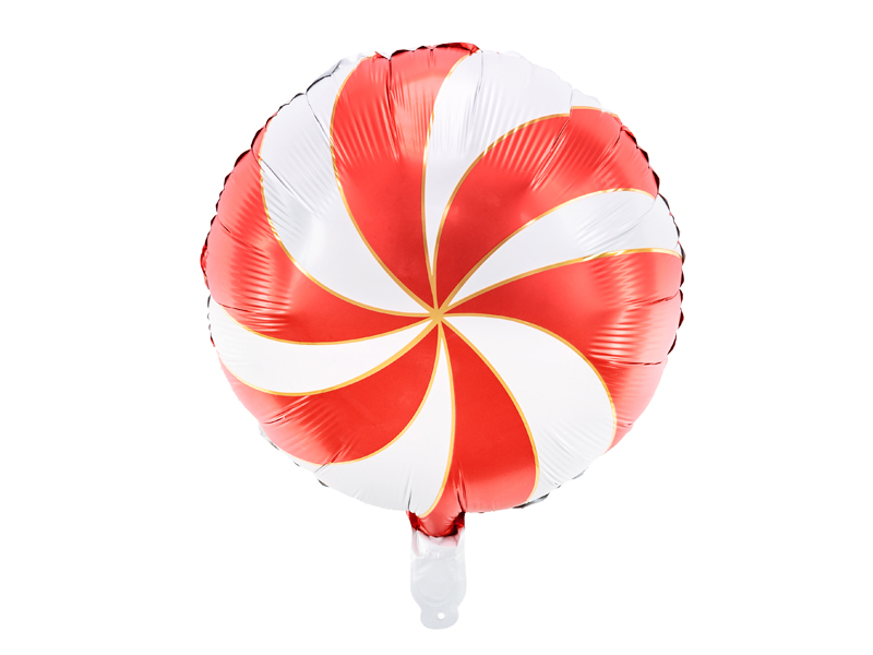 Obrázek k výrobku 20916 - PartyDeco Fóliový balón Cukrík červeno-biely