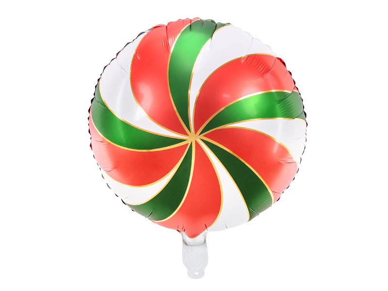 Obrázek k výrobku 20948 - PartyDeco Fóliový balón Cukrík zeleno-bielo-červený