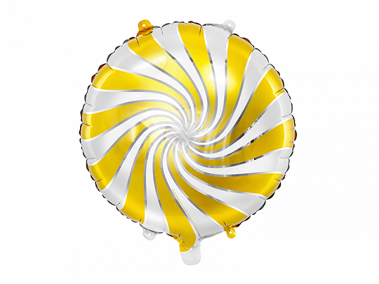 Obrázek k výrobku 21002 - PartyDeco Fóliový balón Cukrík žlto-biely