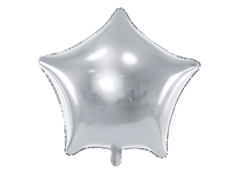 Obrázek k výrobku 21549 - PartyDeco Fóliový balón Hviezda strieborná (48 cm)