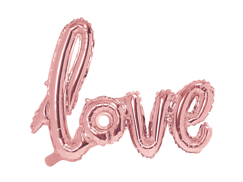 Obrázek k výrobku 21554 - PartyDeco Fóliový balón Love,ružové zlato(75x59 cm)