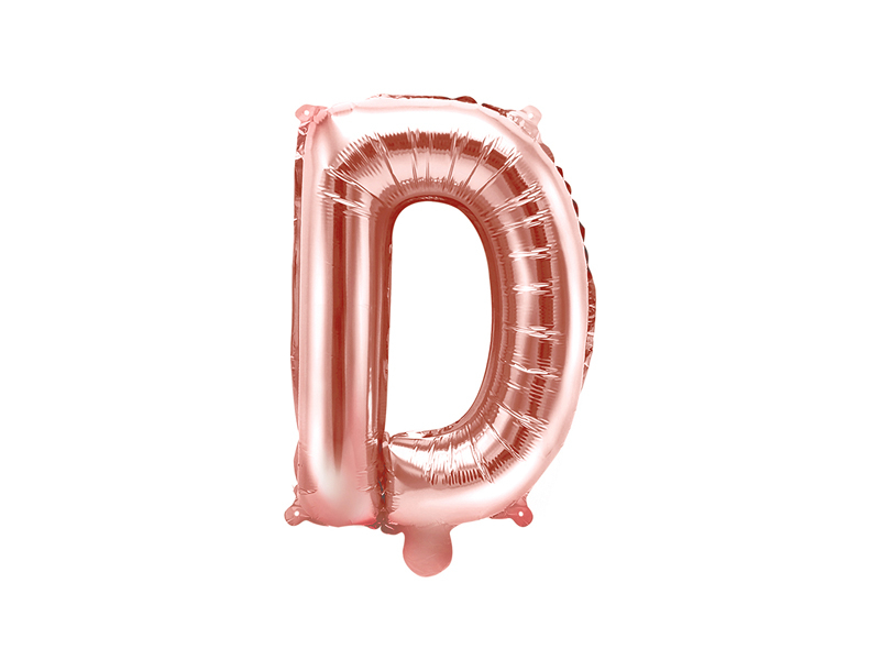 Obrázek k výrobku 21571 - PartyDeco Fóliový balón písmeno \"D\" ružové zlato (35 cm)