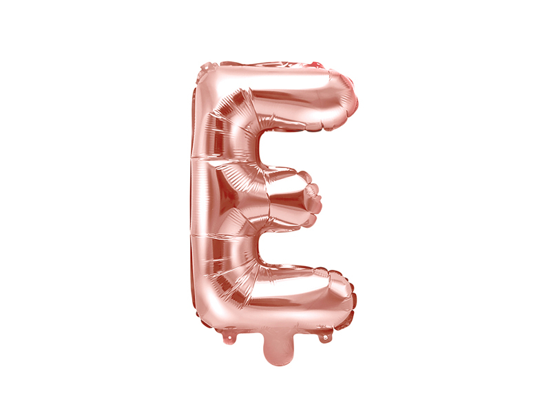 Obrázek k výrobku 21563 - PartyDeco Fóliový balón písmeno \"E\" ružové zlato (35 cm)