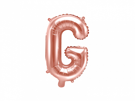 Obrázek k výrobku 21565 - PartyDeco Fóliový balón písmeno \"G\" ružové zlato (35 cm)