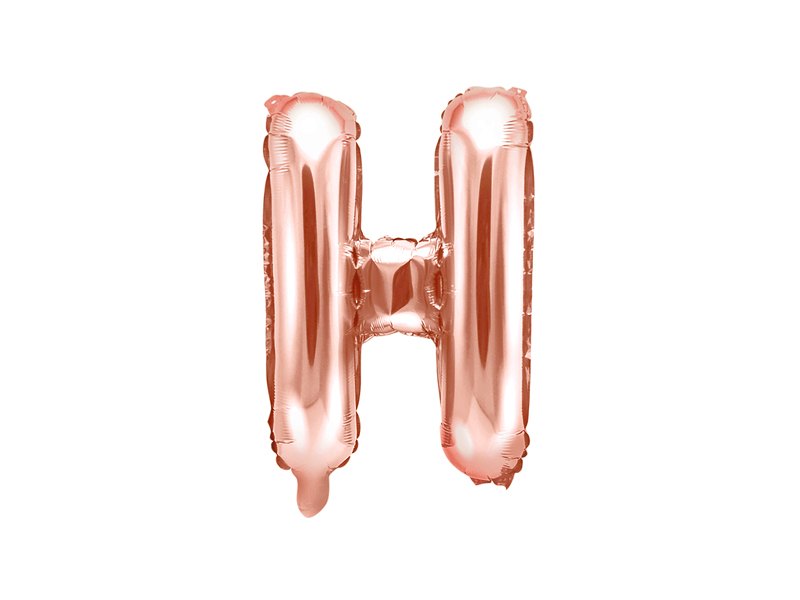 Obrázek k výrobku 21559 - PartyDeco Fóliový balón písmeno \"H\" ružové zlato (35 cm)