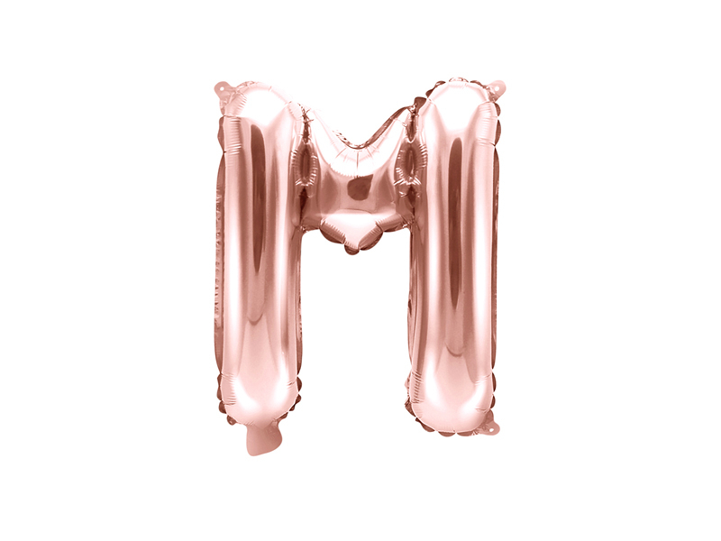Obrázek k výrobku 21558 - PartyDeco Fóliový balón písmeno \"M\" ružové zlato (35 cm)