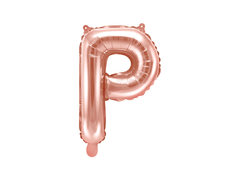 Obrázek k výrobku 21577 - PartyDeco Fóliový balón písmeno \"P\" ružové zlato (35 cm)