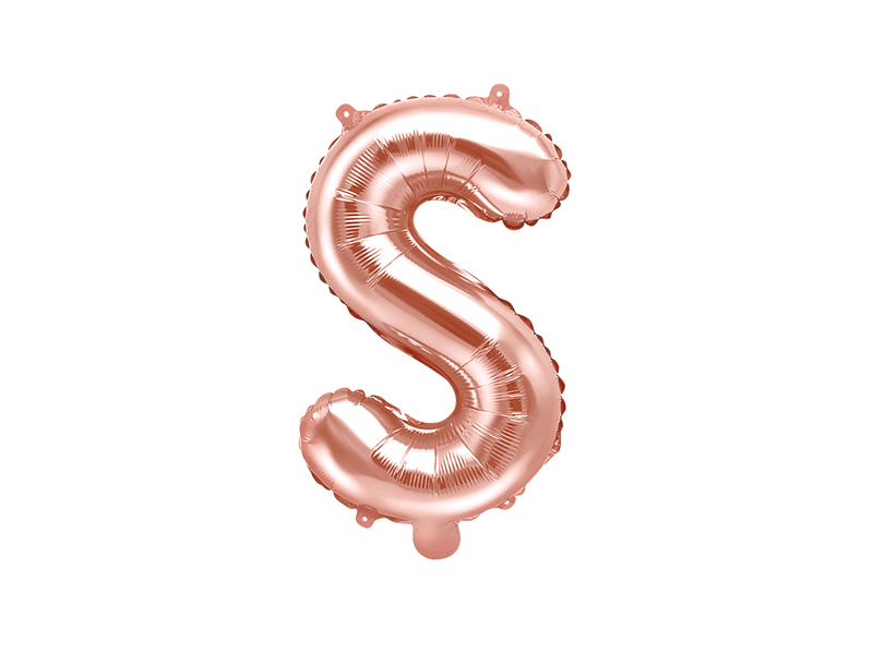 Obrázek k výrobku 21560 - PartyDeco Fóliový balón písmeno \"S\" ružové zlato (35 cm)