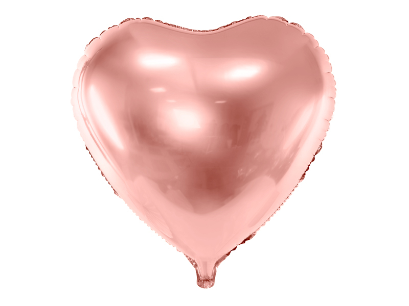 Obrázek k výrobku 19143 - PartyDeco Fóliový balón Srdce, ružové zlato (45 cm)