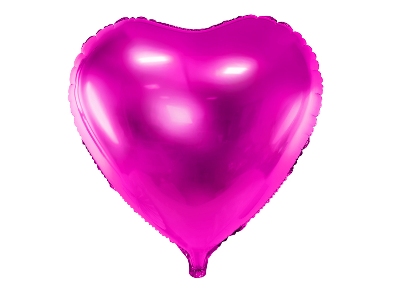 Obrázek k výrobku 21024 - PartyDeco Fóliový balón Srdce tmavoružové 45 cm