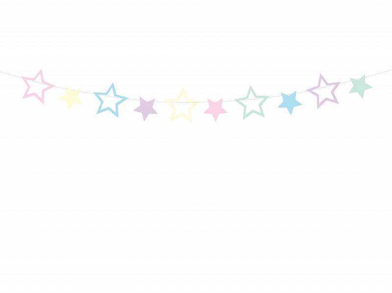 Obrázek k výrobku 20243 - PartyDeco girlanda hviezdy pastelové