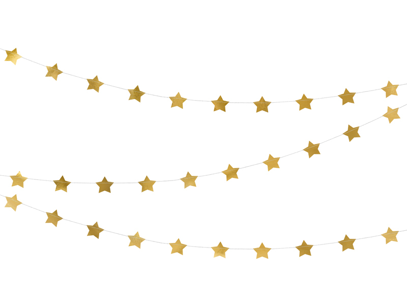 Obrázek k výrobku 20245 - Partydeco Girlanda zlatá hviezda (3,6 m)