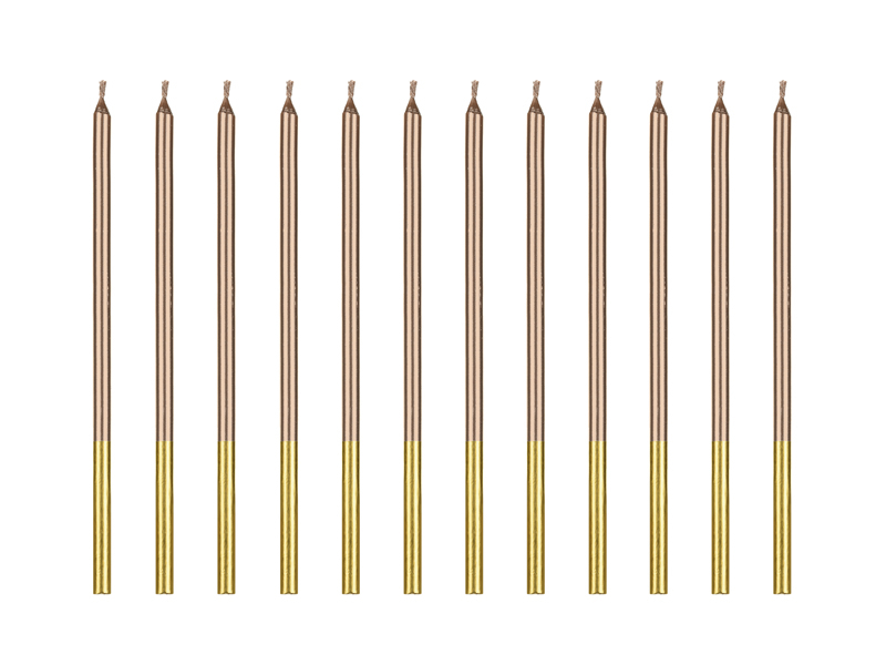 Obrázek k výrobku 25764 - PartyDeco hladké narodeninové sviečky ružovo-zlaté 14cm