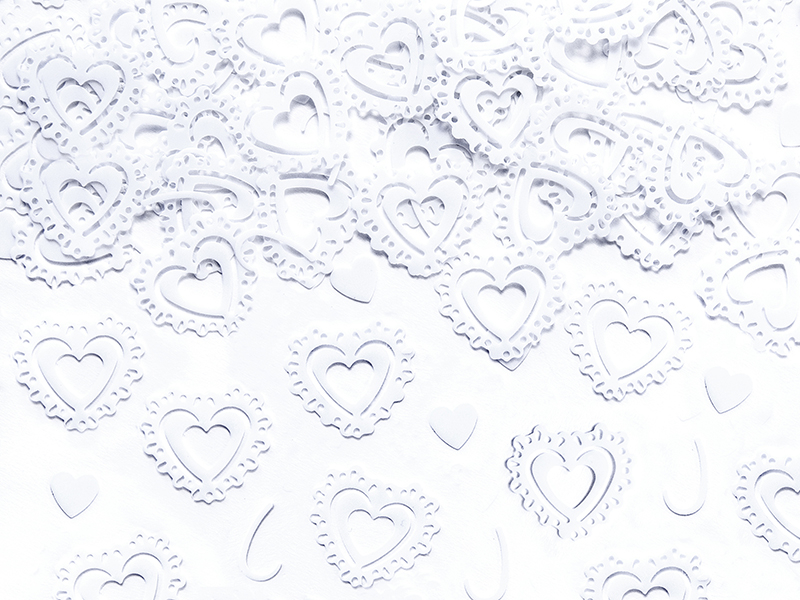 Obrázek k výrobku 20984 - PartyDeco Konfety srdce biele (15 g)