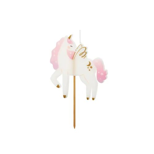 Obrázek k výrobku 26421 - PartyDeco Narodeninová sviečka Jednorožec, 9 cm, mix