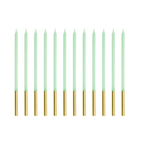 Obrázek k výrobku 26420 - PartyDeco narodeninové sviečky, svetlo zelené 14cm