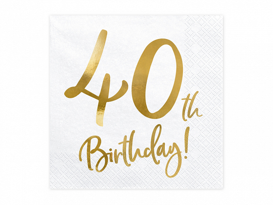 Obrázek k výrobku 21028 - Partydeco servítky narodeninové 40th Birthday(20 ks)