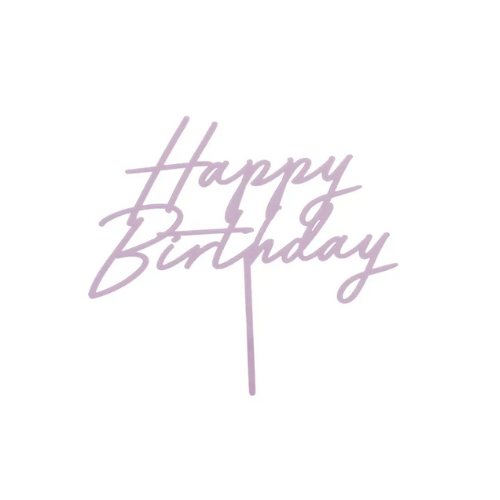 Obrázek k výrobku 26825 - PartyDeco Zápich„Happy Birthday“, fialová, 16,5 cm