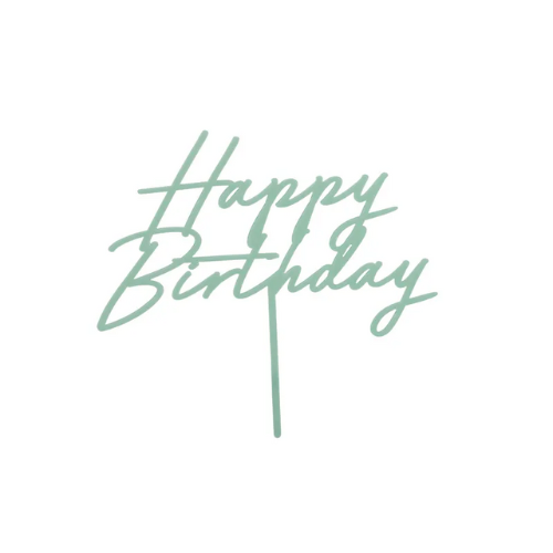 Obrázek k výrobku 26824 - PartyDeco Zápich „Happy Birthday “, zelená, 16,5 cm