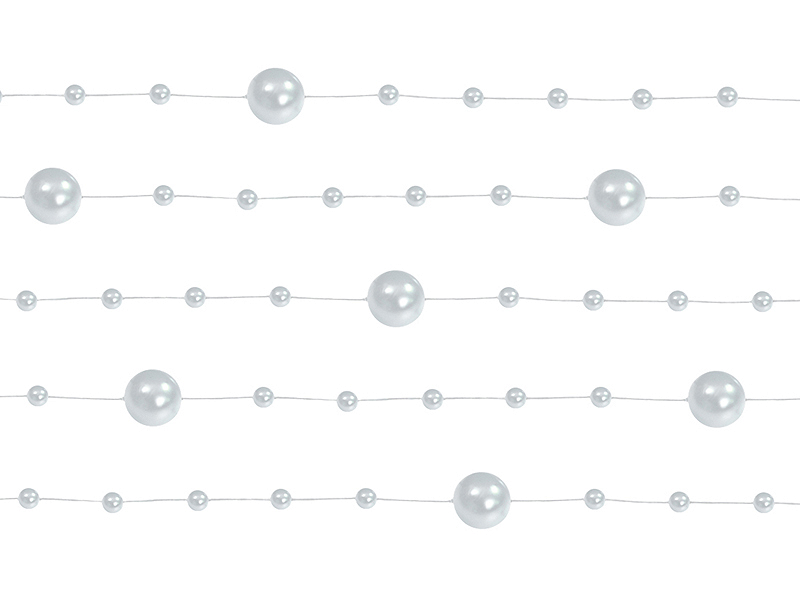 Obrázek k výrobku 19706 - Perlová girlanda strieborná 130 cm (5 ks)