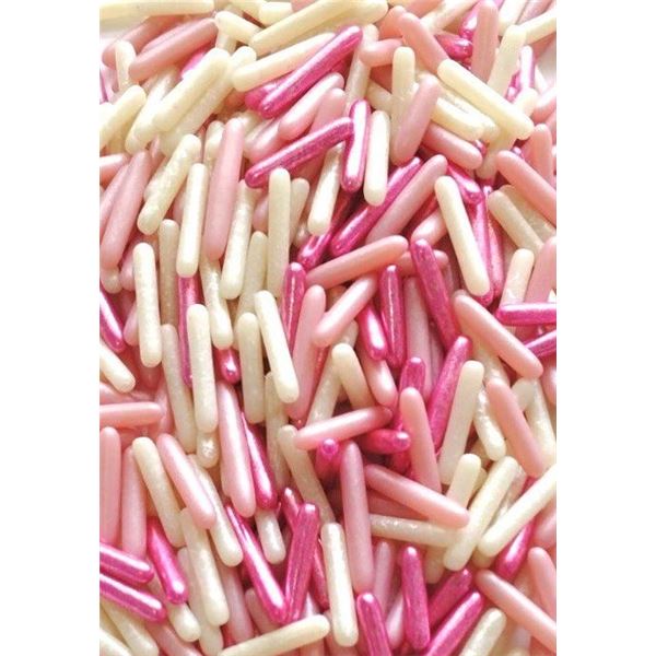 Obrázek k výrobku 25817 - Posypy tyčinky - zmes Pink Rods (50g)