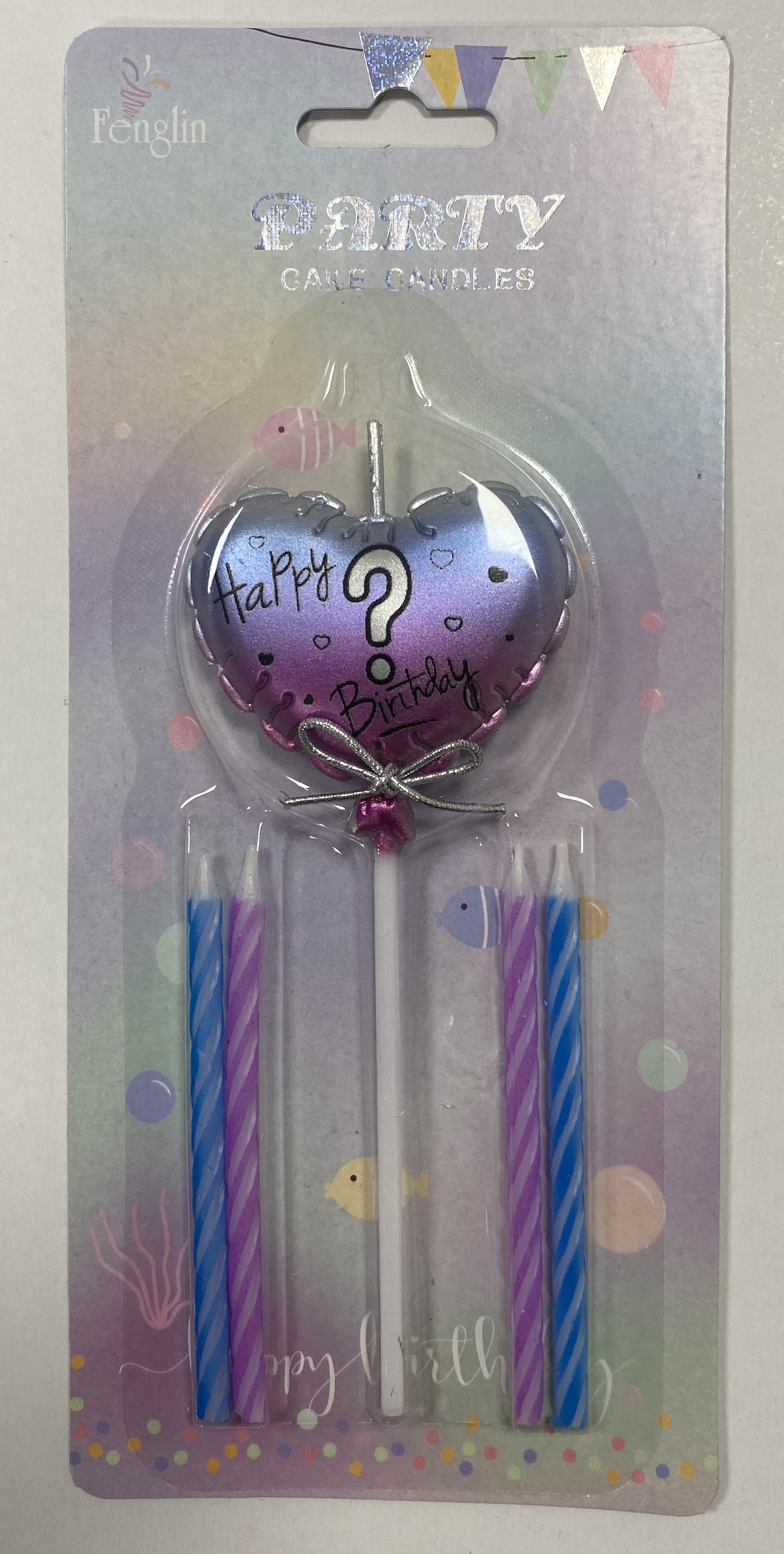Obrázek k výrobku 22250 - Sada sviečok Balón dúhový Happy Birthday?(5 ks)