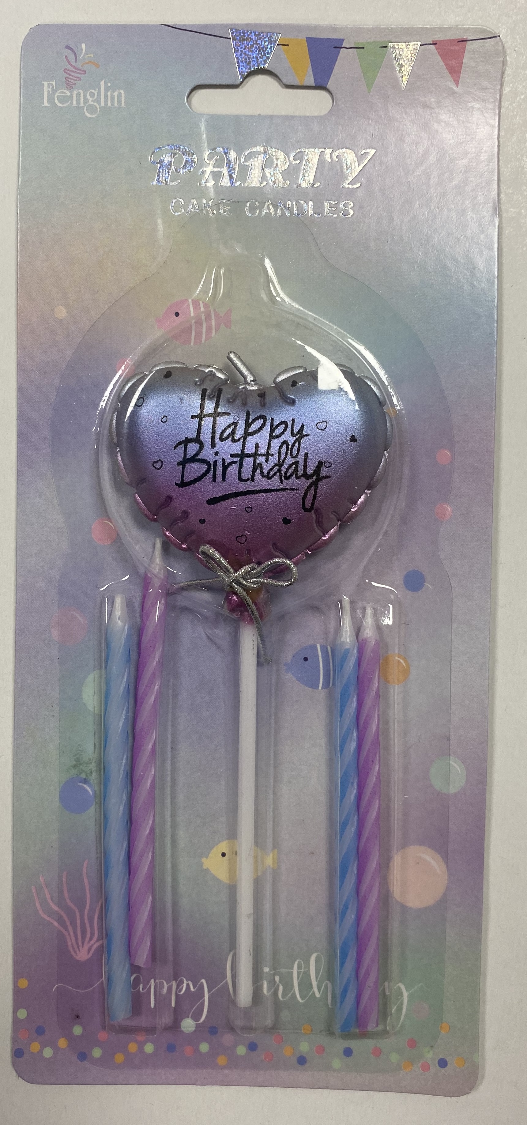 Obrázek k výrobku 22258 - Sada sviečok Balón dúhový Happy Birthday (5 ks)