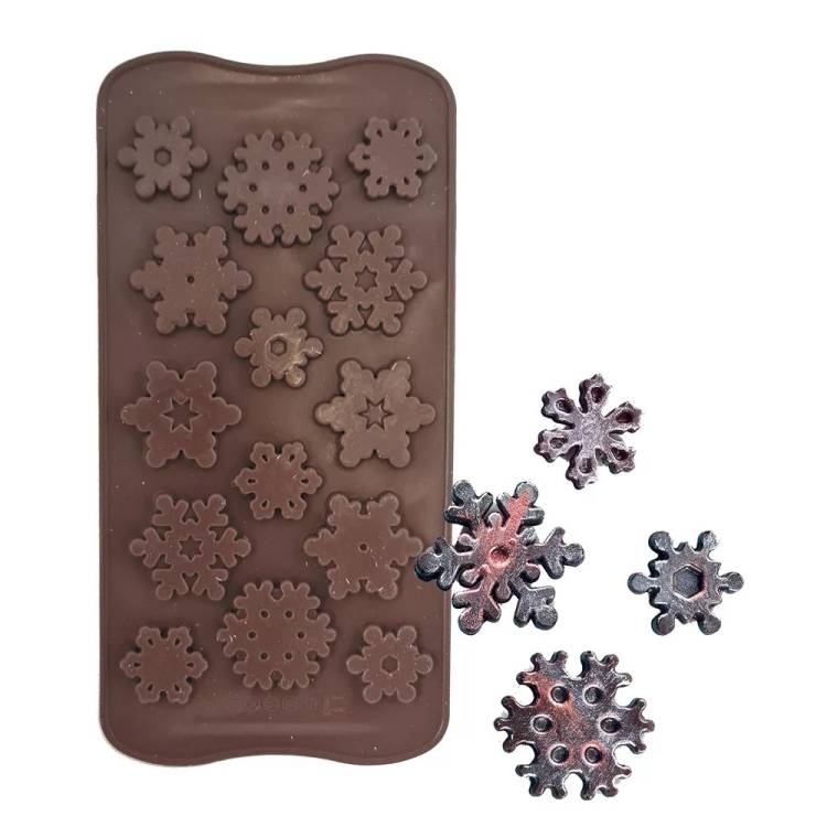 Obrázek k výrobku 27409 - Silikonová forma na čokoládu Snehové vločky