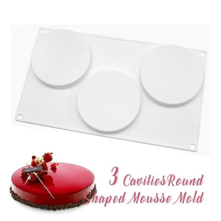 Obrázek k výrobku 27406 - Silikónová forma na pečenie/na mrazené dezerty Kruhy (na 3 ks)