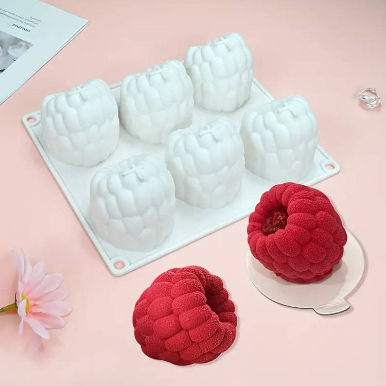 Obrázek k výrobku 27374 - Silikónová forma na pečenie/na mrazené dezerty Maliny (na 6 ks)