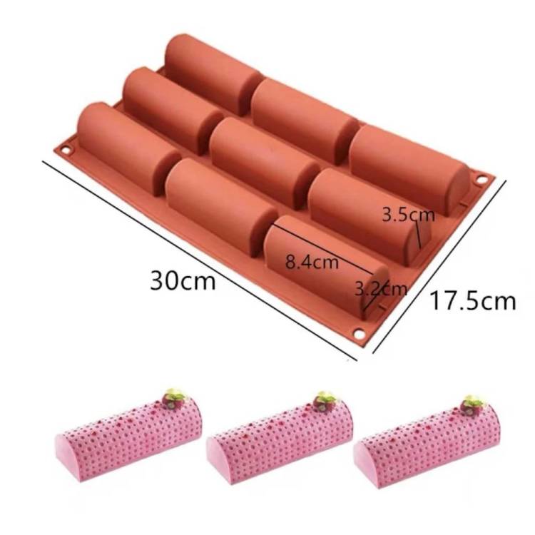 Obrázek k výrobku 27436 - Silikónová forma na pečenie/na mrazené dezerty Tunely (na 9 ks)