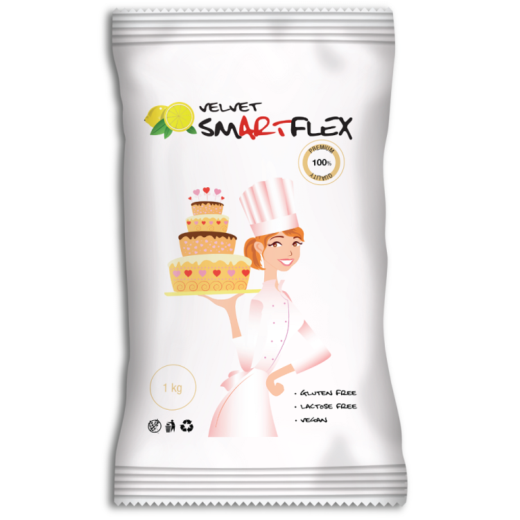 Obrázek k výrobku 25912 - Smartflex Velvet Citrón (1 kg) v sáčku poťahovacia hmota na torty