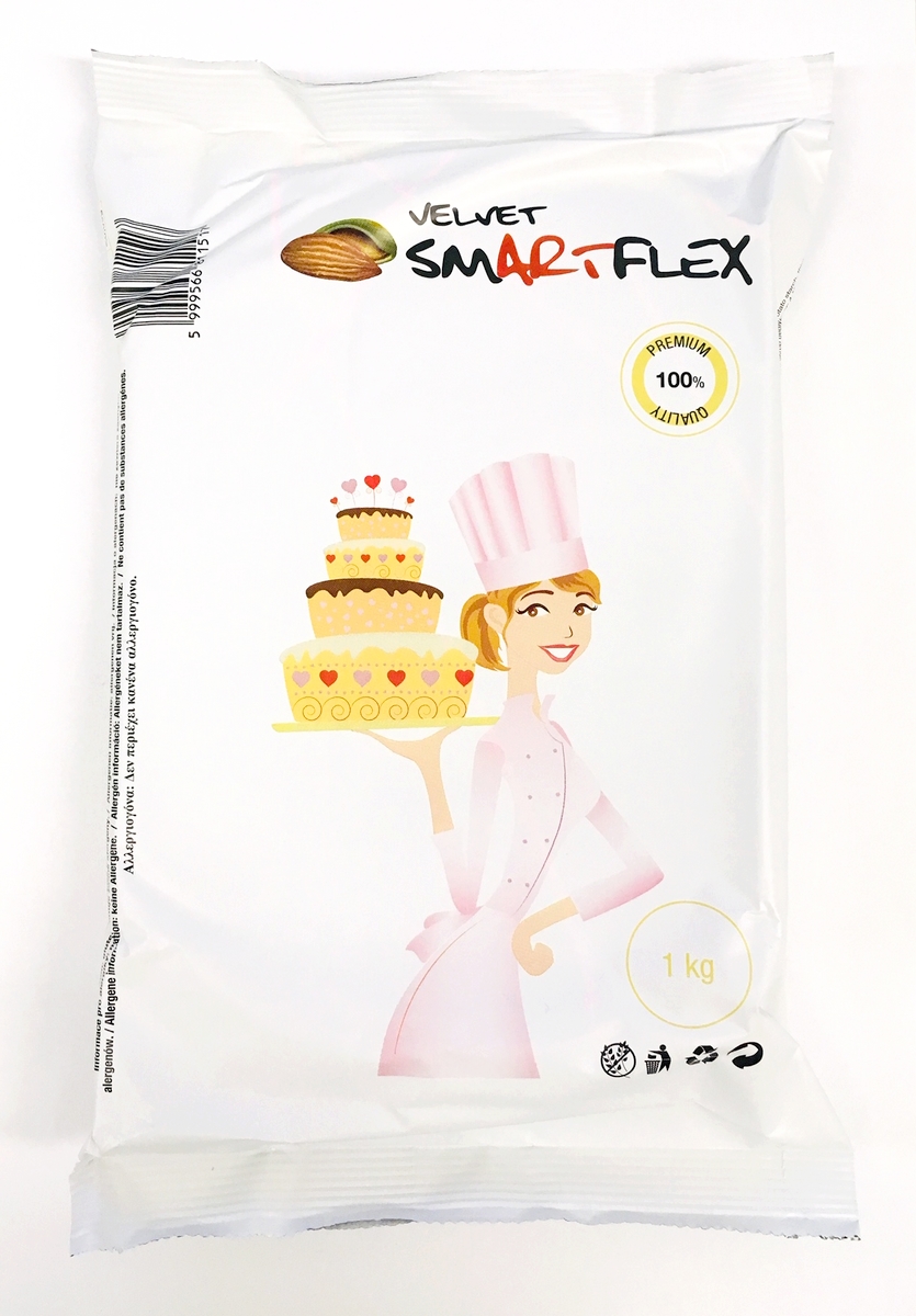 Obrázek k výrobku 17412 - Smartflex Velvet Mandľa (1 kg) v sáčku poťahovacia hmota na torty