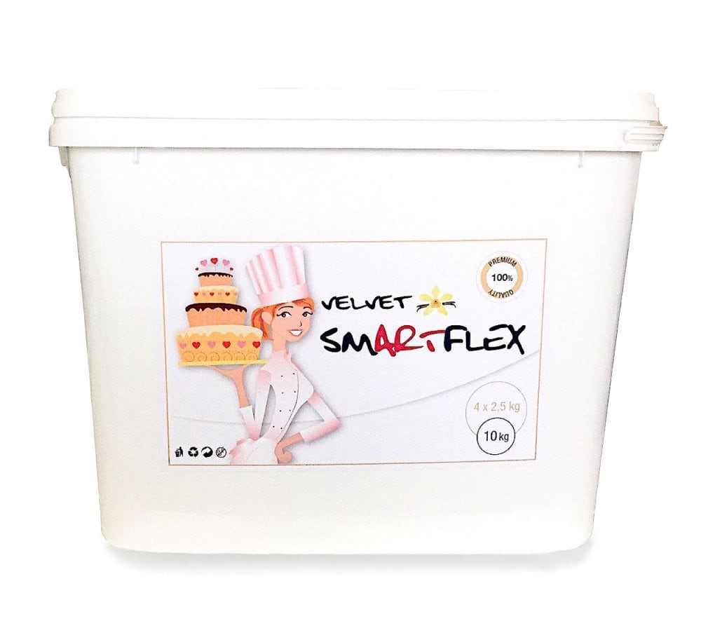 Obrázek k výrobku 17328 - Smartflex Velvet Vanilka (10 kg) poťahovacia a modelovacia hmota na torty