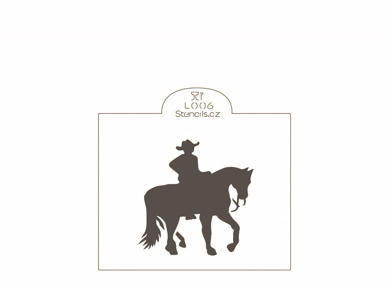 Obrázek k výrobku 16482 - Stencil Kovboj na koni malý