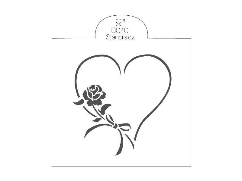 Obrázek k výrobku 16427 - Stencil Srdce s ružou