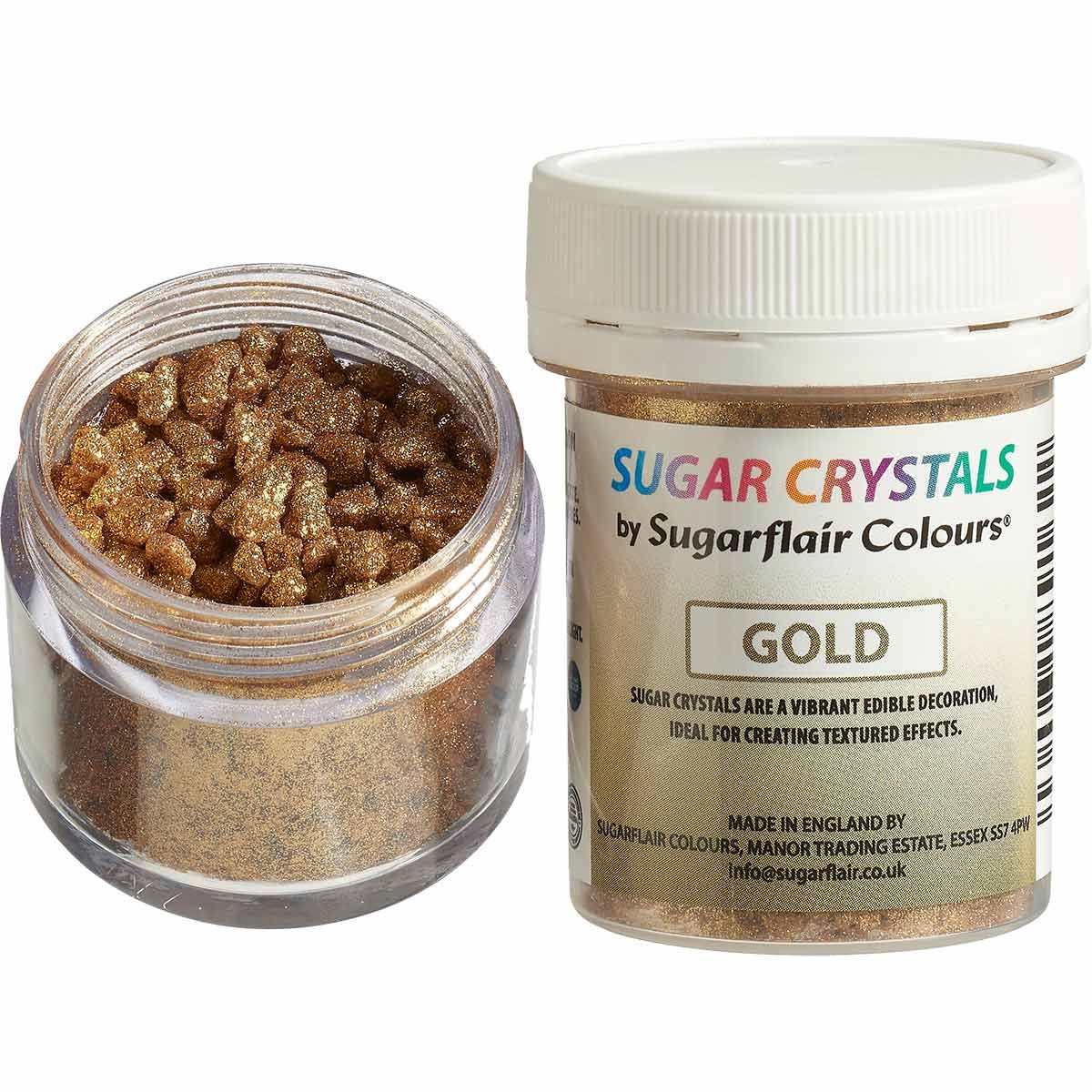 Obrázek k výrobku 26896 - Sugarflair cukrové kryštáliky – zlaté – 40 g