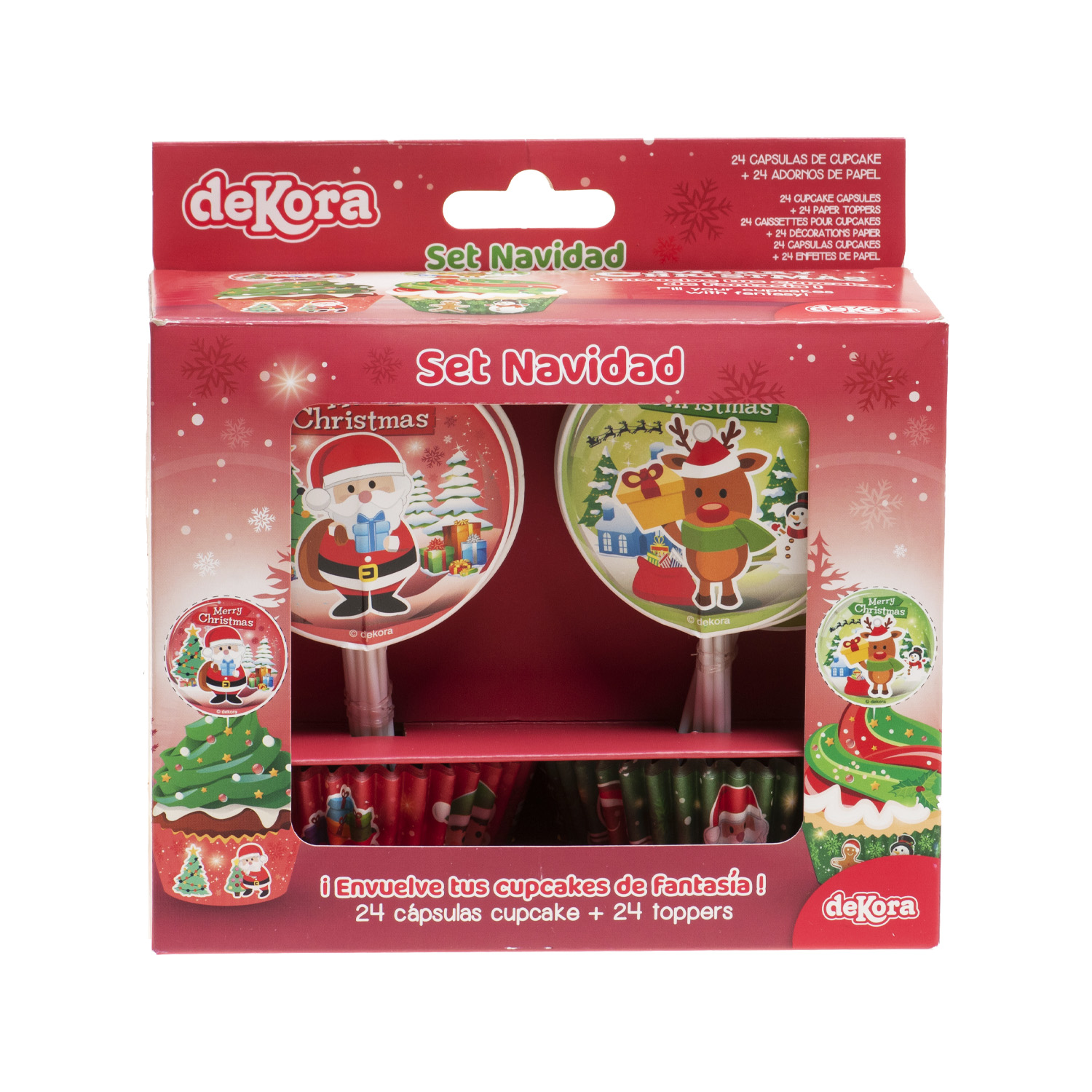 Obrázek k výrobku 24601 - Súprava dekoračných vianočných košíčkov a zápichov (24 ks)