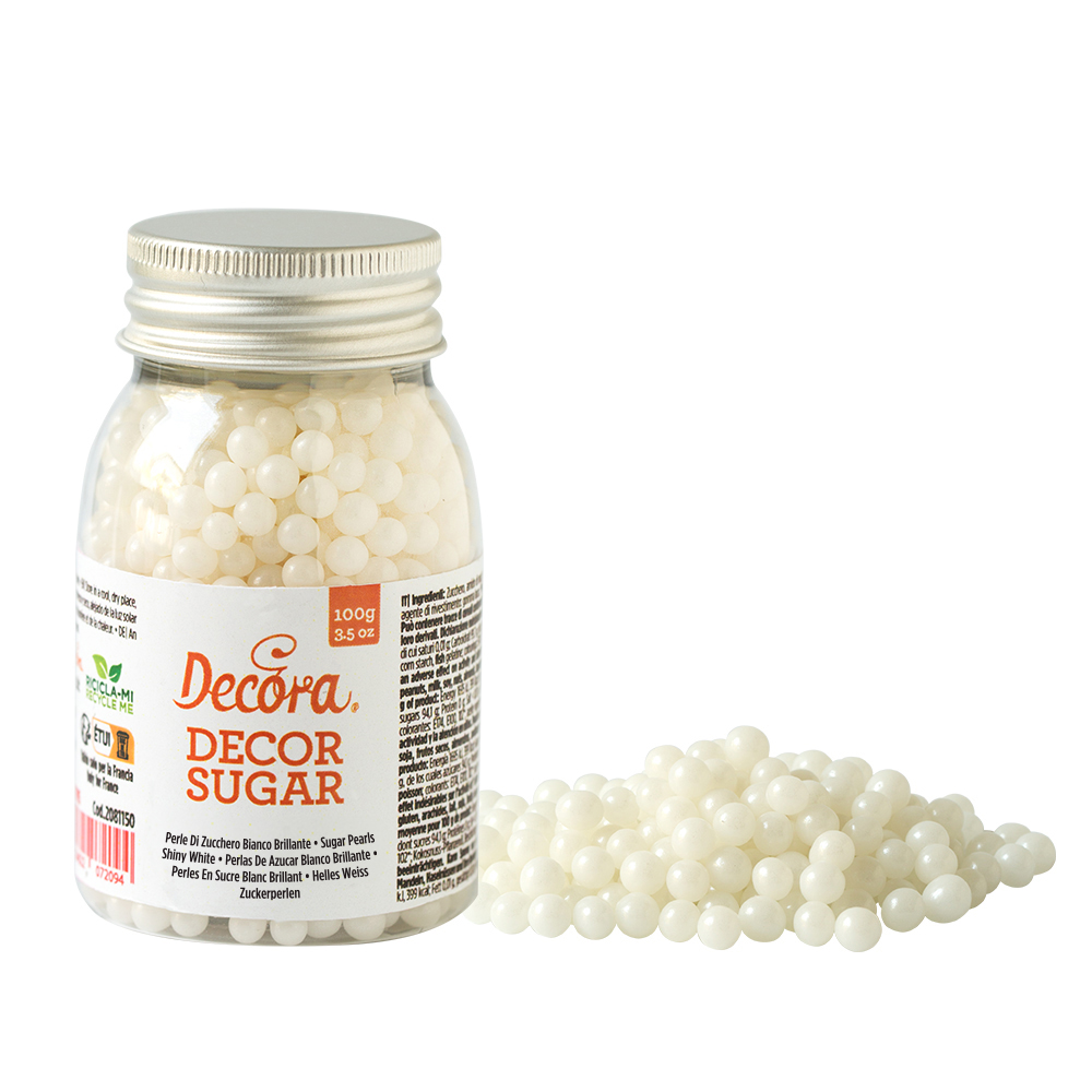 Obrázek k výrobku 25076 - Svetlé biele cukrové perly 100g