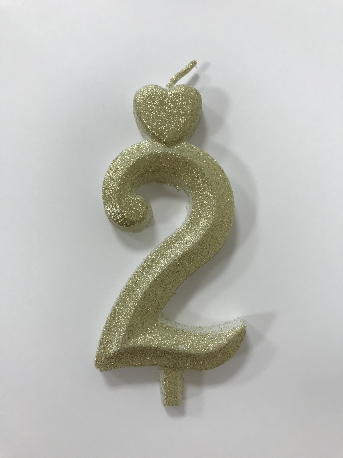 Obrázek k výrobku 18329 - Sviečka malé číslo "2" zlatá (balenie 10 ks)