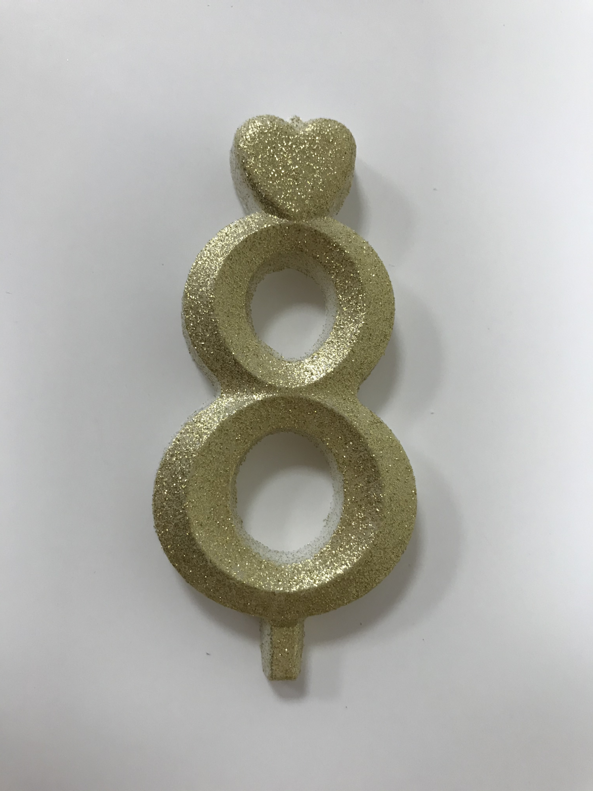 Obrázek k výrobku 18332 - Sviečka malé číslo "8" zlaté (balenie 10 ks)