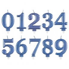 Obrázek k výrobku 21109 - Sviečka metalická číslo \"0\" modrá (1 ks)