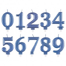 Obrázek k výrobku 21110 - Sviečka metalická číslo "1" modrá (1 ks)