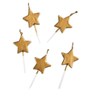 Obrázek k výrobku 21103 - Sviečka zlatá Hviezda na dlhej paličke  (4 ks)