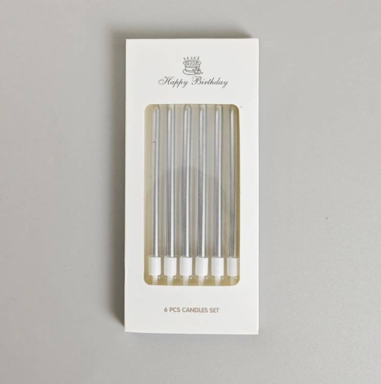 Obrázek k výrobku 26635 - Sviečky Elegant strieborné (6 ks)