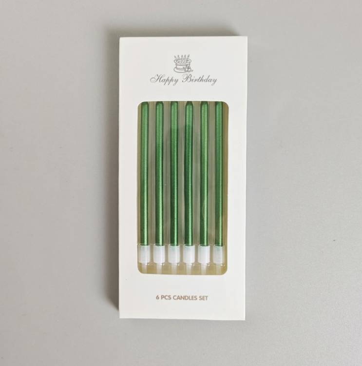 Obrázek k výrobku 26636 - Sviečky Elegant zelené (6 ks)
